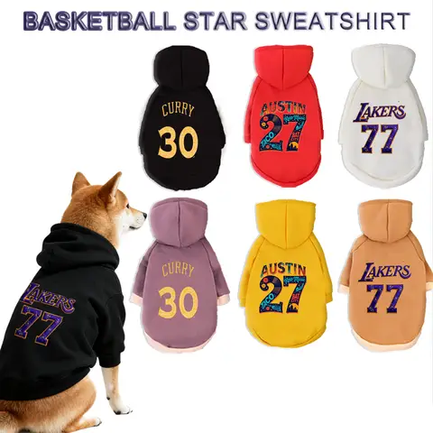 Pet Hooded Sweatshirt Basketball Star Sportswear Cats & Dogs Winter Warm Clothes Suitable For Teddy Golden Retriever