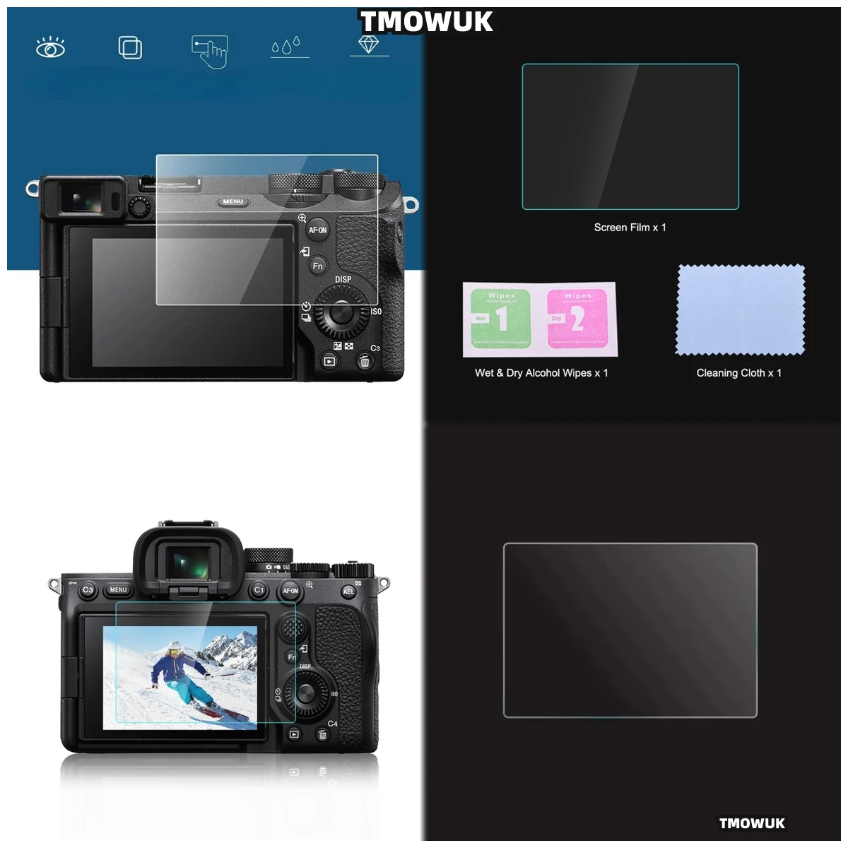 

Wide Compatibility Tempered Glass Screen Protector Film For Sony A6700 A6400 A6300 A6000 A5000 LCD