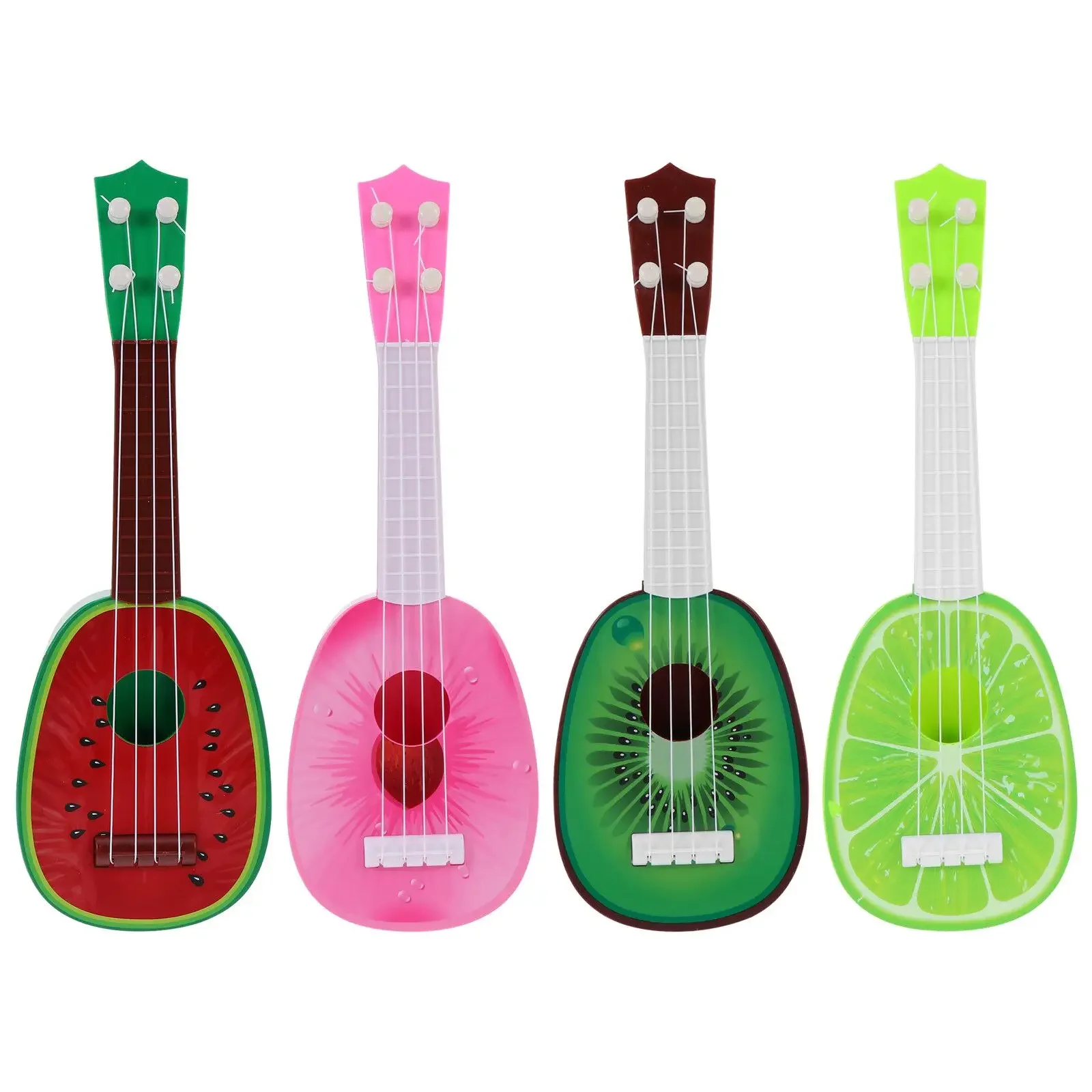 2024 New Mini Simulation Fruit Ukulele Plastic Stringed Instruments Children Toys Beginner Mini Simulation Enlightenment Puzzle