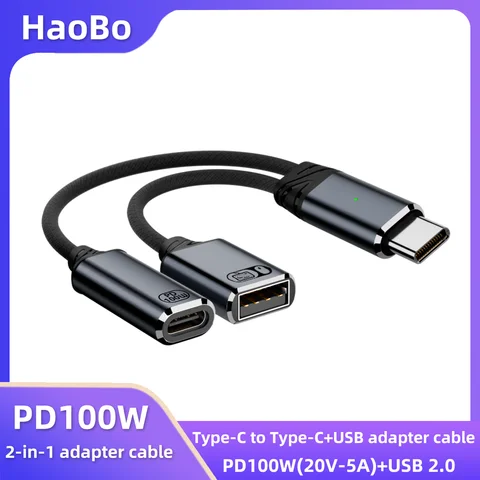 USB C OTG Cable Phone Adapter 2 1 Type C to USB A Adapter 함께 PD Charging Port Samsung Huawei Xiaomi Phone Laptop Tablet