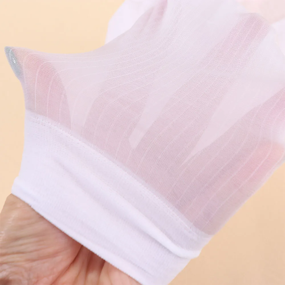 Fashion Sheer Men Thin Dress Tube Socks Translucent Stripe Solid Color Business Stockings Middle Tube Mid-calf Men
