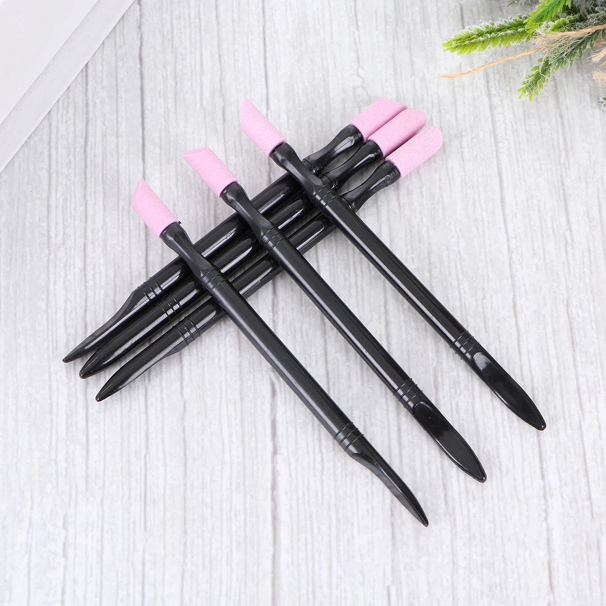 

6pcs Carving Rod Push Nail File Cuticle Stick Pen Sanding Buffer Scrub Files Durable Premium Material Nail Polish Remove Salon