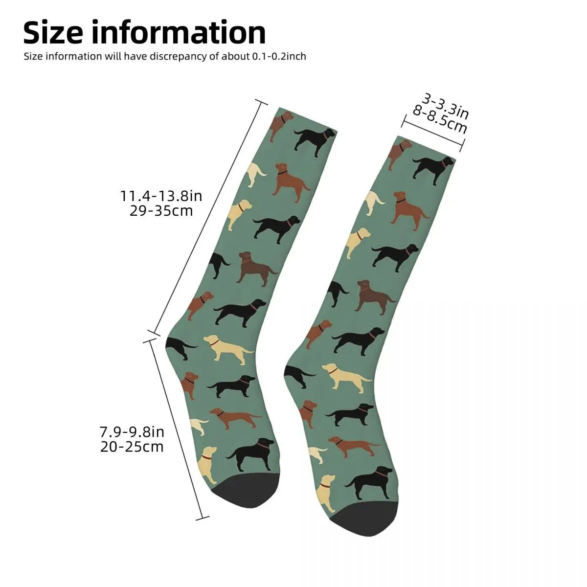 Labrador Retriever Dog Silhouettes Pattern Socks Harajuku Sweat Absorbing Stockings All Season Long Socks for Man Woman's Gifts