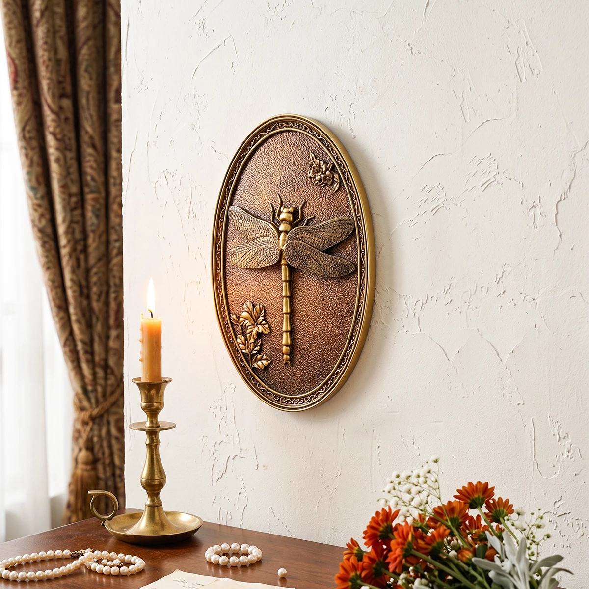 1PC, European Antique Oval Relief Animal Wall Decoration, Animal Relief Wall Decoration, Resin Wall Hanging Piece