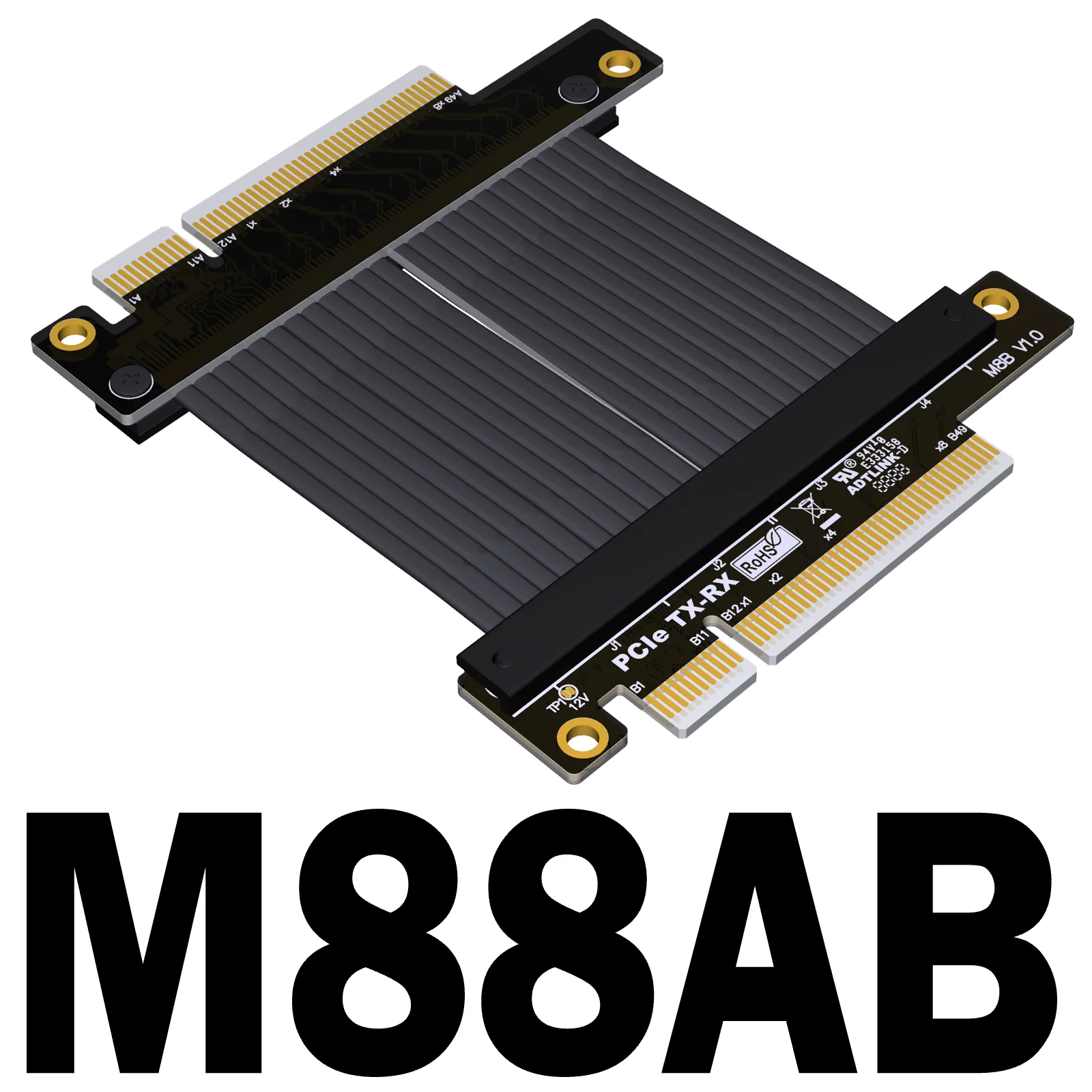 Imagem -03 - Pci-e Pci Express 3.0 x8 para x8 Riser Macho para Macho Pcie 8x Tx-rx Troca de Sinal Tx-tx Cabo de Extensão Direta Jumper R88ss R88ns