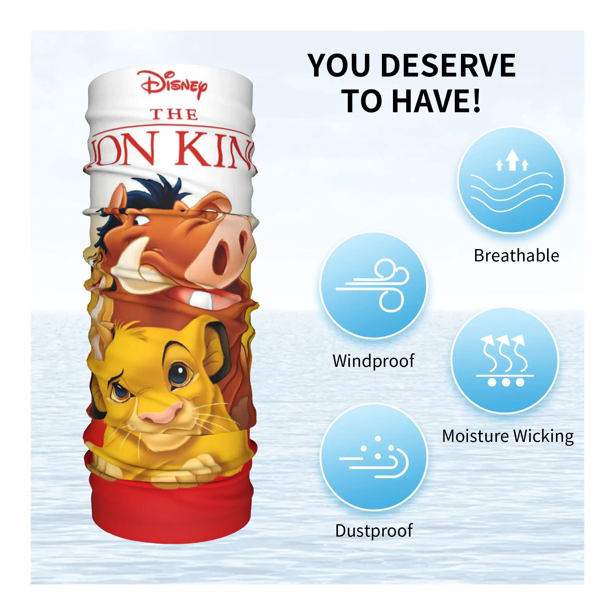 Personalizzato Il Re Leone Film Bandana Scaldacollo Uomo Donna Escursionismo invernale Sciarpa Ghetta Hakuna Matata Cartoon Face Cover