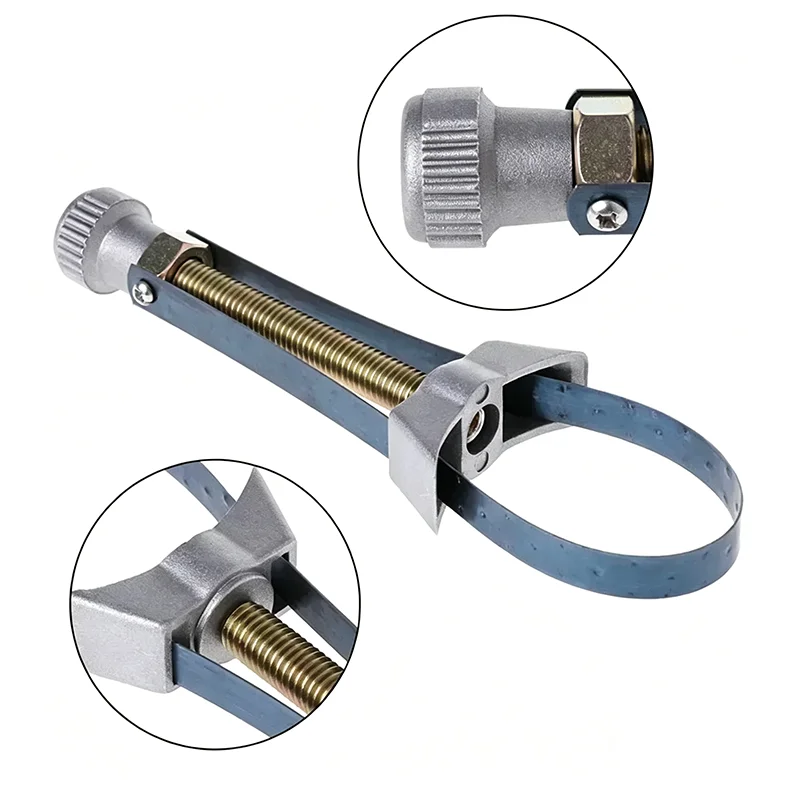 Oil Filter Wrench Heavy Duty Adjustable Steel Strap Wrench  Universal Car Auto Motorcycle Oil Filter Removal Tool Auto Repair