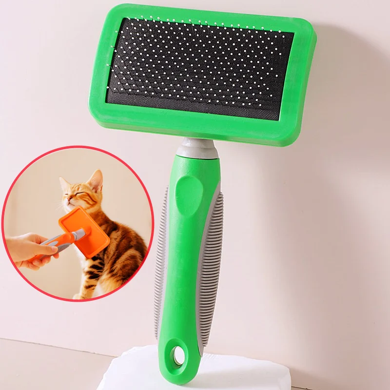 Cepillo para Perros, Removedor de Pelo de Mascotas, Cepillo de Aseo para Perros con Mango Cómodo, Peines para Limpiar el Pelo de Perros, Masaje, Cepillos para Gatos, Suministros para Mascotas