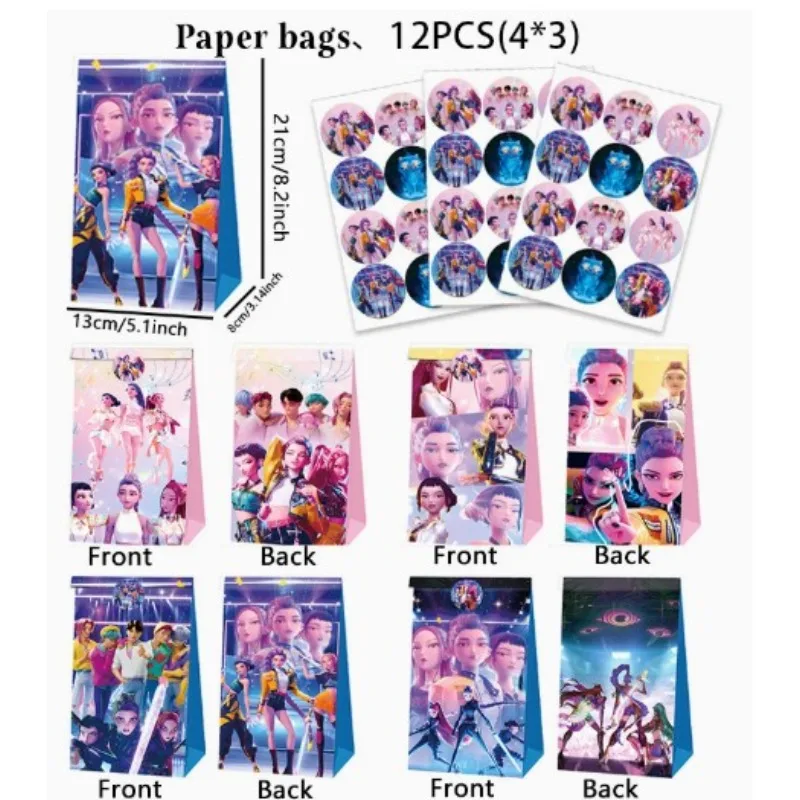 

New Hot KPOP Demon Hunter Girl Group Gift Bag, Paper Bag, Anime Merchandise, Handbag, Birthday Gift Bag