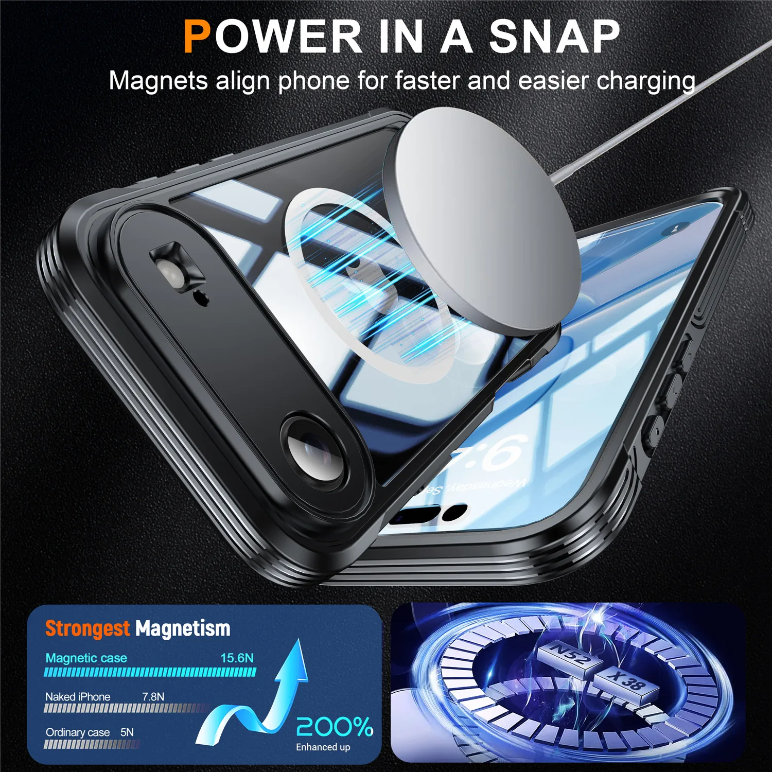 حافظة حماية كاملة 360 لهاتف آيفون 17 Air 17 Pro Max 16e 16 15 Pro شاشة من الزجاج المقسى حماية شحن لاسلكي لـ Magsafe