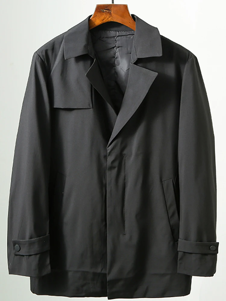 

Мужская деловая повседневная ветровка, пальто Airport Sle Stand Fit, ветрозащитное полиэфирное волокно, длинное све, однотонное Jaet