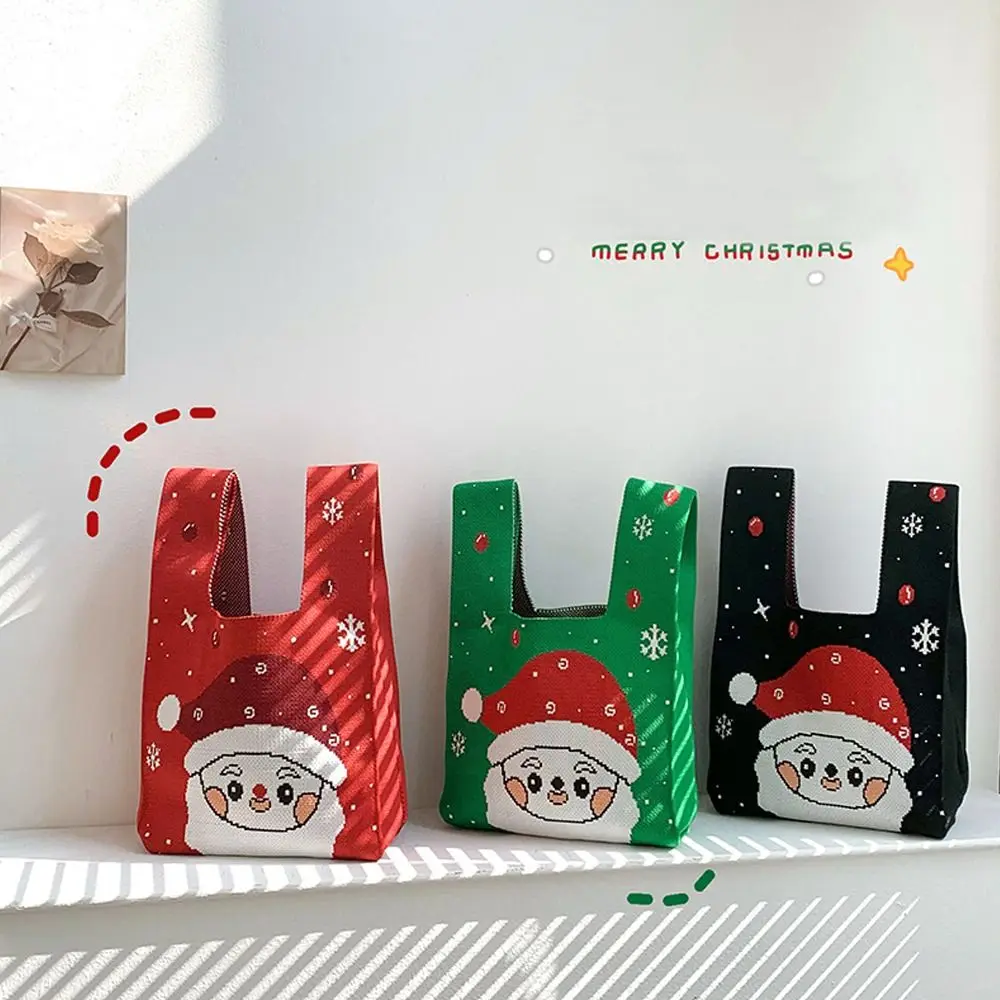 

Новая вязаная сумка на запястье с узлом, большая вместительная сумка Санта-Клауса, сумка ручной работы для женщин и девочек