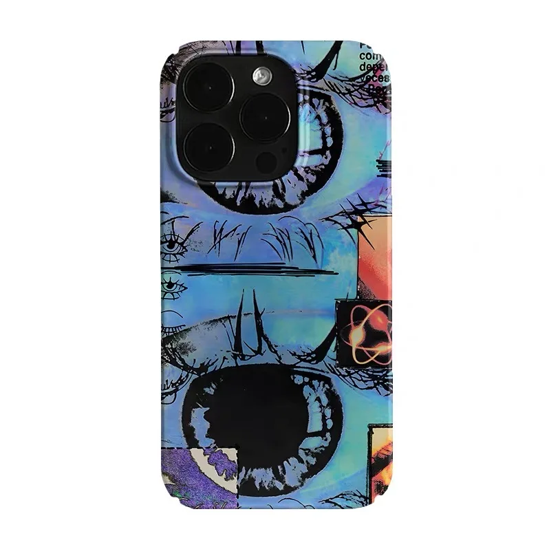 เคสโทรศัพท์ลายภาพวาดสีน้ำมัน Blue Art Eye สำหรับ IPHONE 17 Air 16E 15 PROMAX 14 Plus 13 12 MINI 11 PRO 16Plus XR XS  วัสดุอะคริลิค