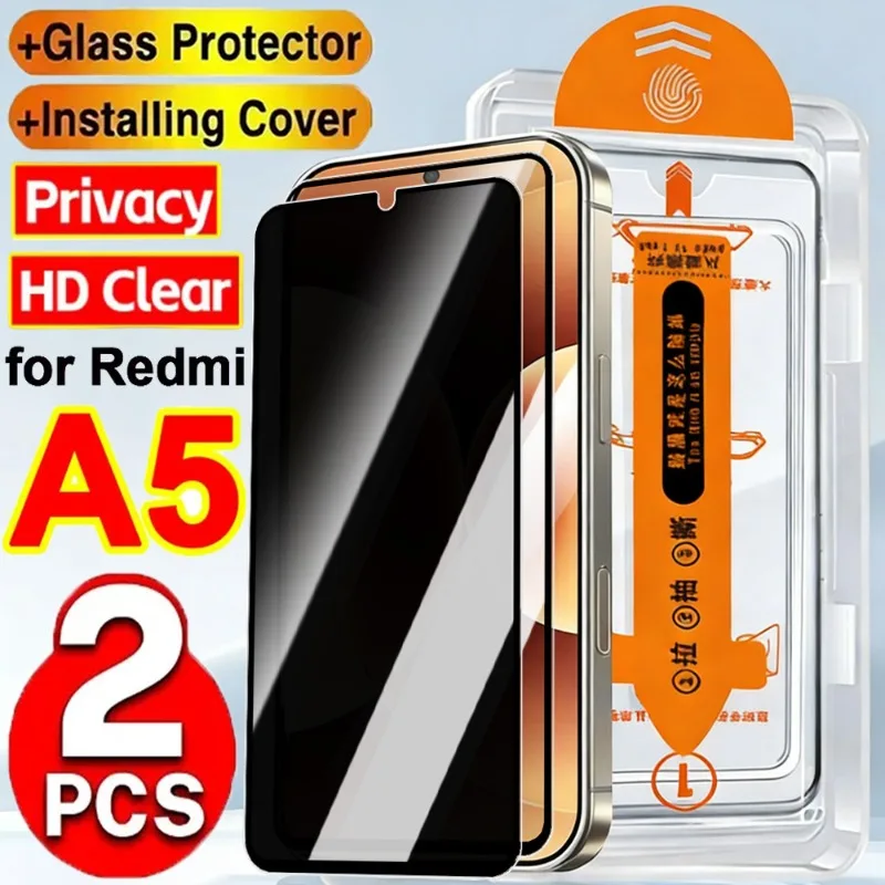 

2/1PCS Anti-spy&HD Clear Film Easy Installation Tempered Glass for Redmi A5 Screen Protector for REDMI A5 with Easy Install Kit
