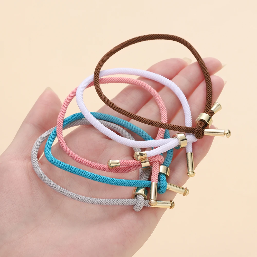 1Pcs/lot Adjustable Copper Buckle Bracelet Nylon Milan Rope Bracelet for DIY Bracelet Jewelry Findings Making Accessories - Image 6