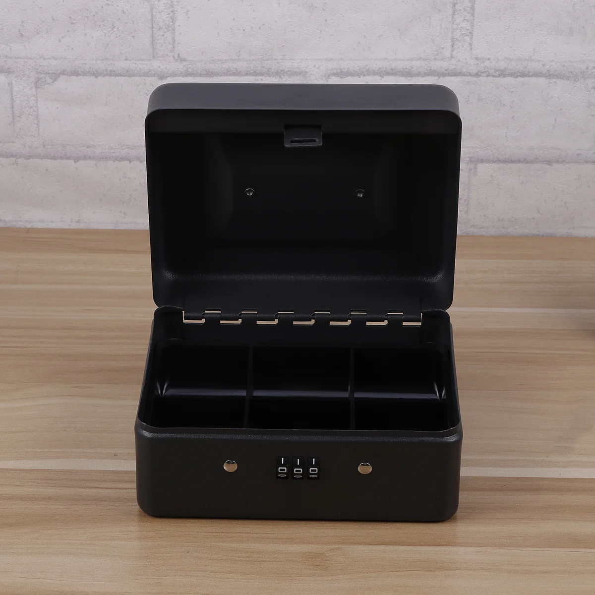 Metal Cash Box Combination Lock Safety Money Case For Store Restaurant Hotel Cash Box With Combination Lock Black Size