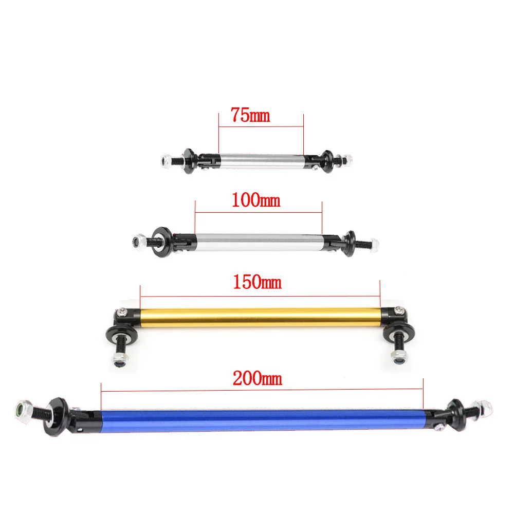 100mm 150mm 200mm Adjustable Racing Front Bumper Lip Splitter Strut Tie Rod Bar Support Kit Car Styling For Honda Toyota Ford