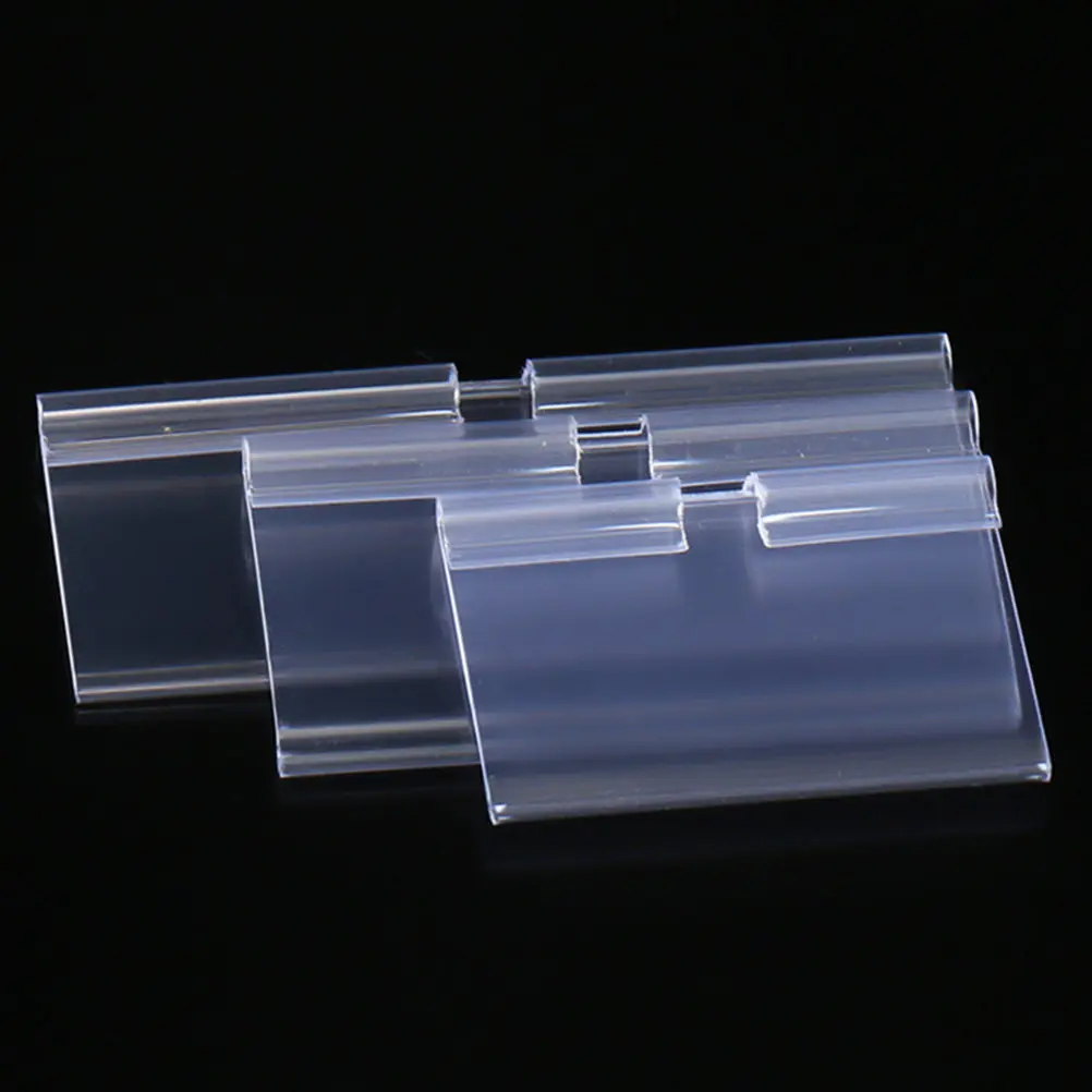 

30Pcs High Grade Plastic Price Tag Holders Clear Transparent Shelf Label Holders for Retail Display Goods Price Tag Labels Hook