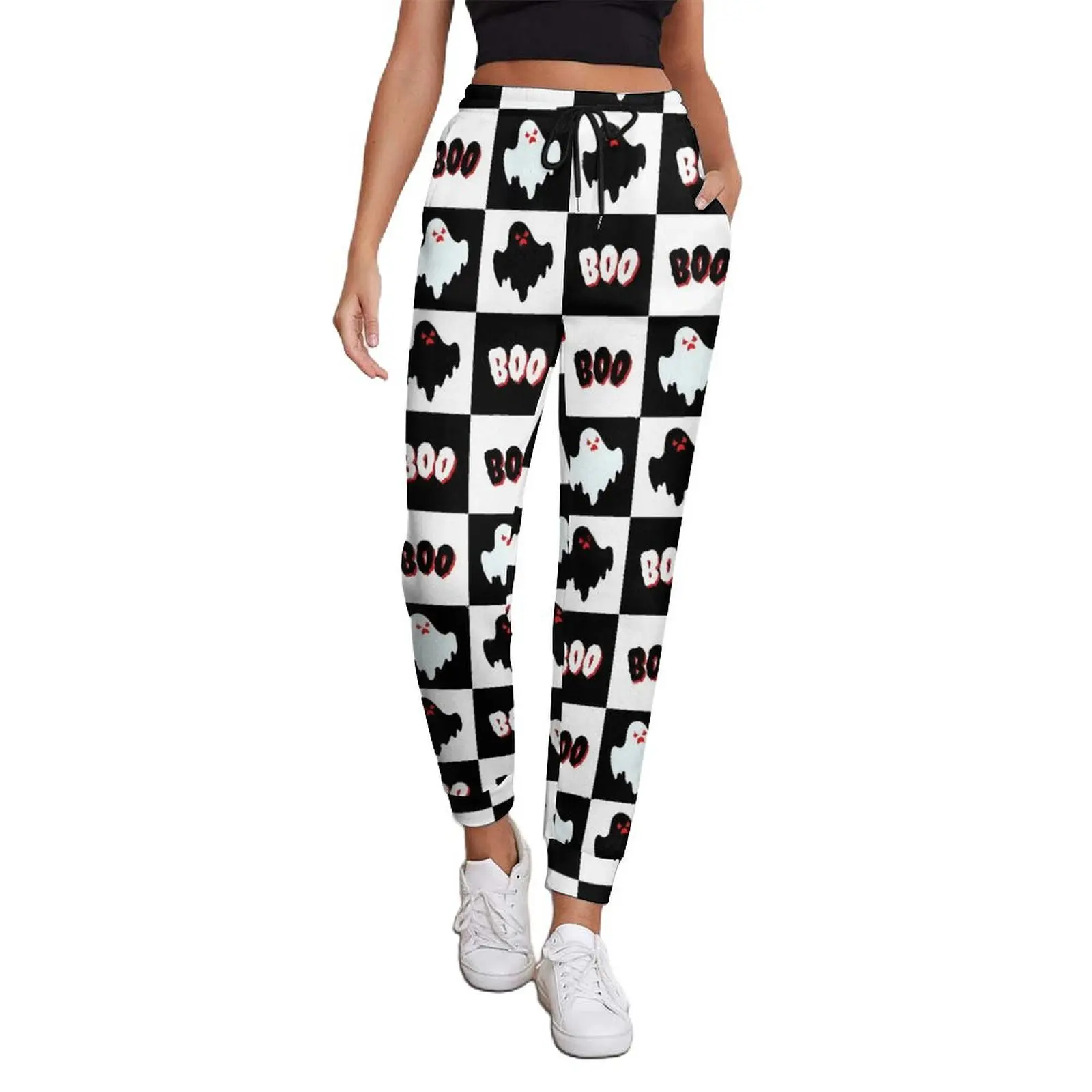 BOO Ghost Jogger Pants Cute Halloween Casual Big Size Sweatpants Spring Woman Custom Street Fashion Trousers