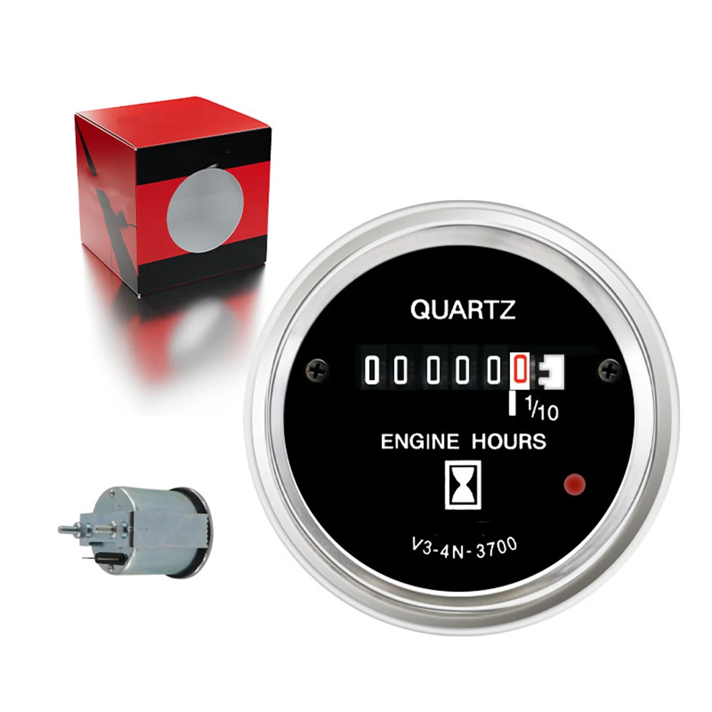 

52mm Chronograph Work Hour Meter 040948 Model 4N3700 Digital Hour Counter AC DC Compatible 6V to 80V for Veethree