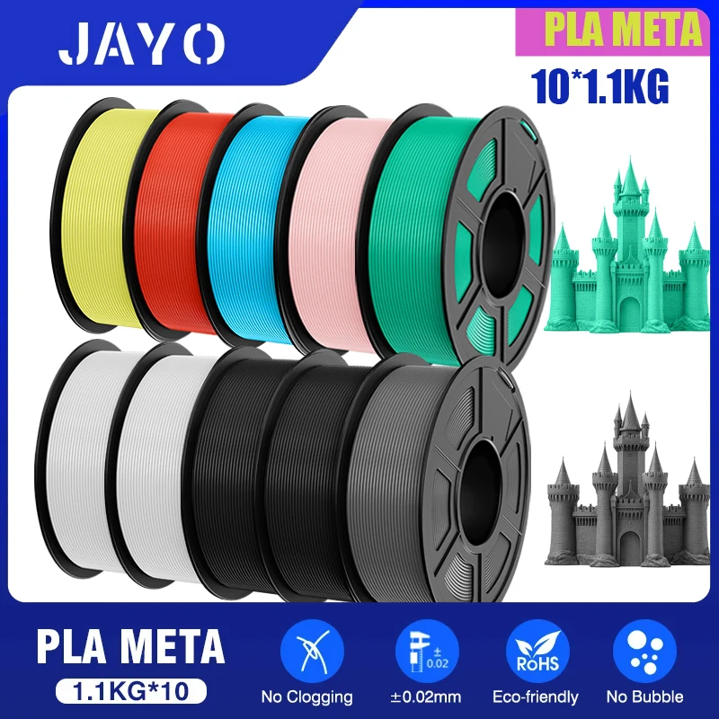 JAYO 10Rolls PLAmeta 3D Filament 175mm PLA 3D printing no bubbles no drawing smooth multiple colors optional for 3D printing