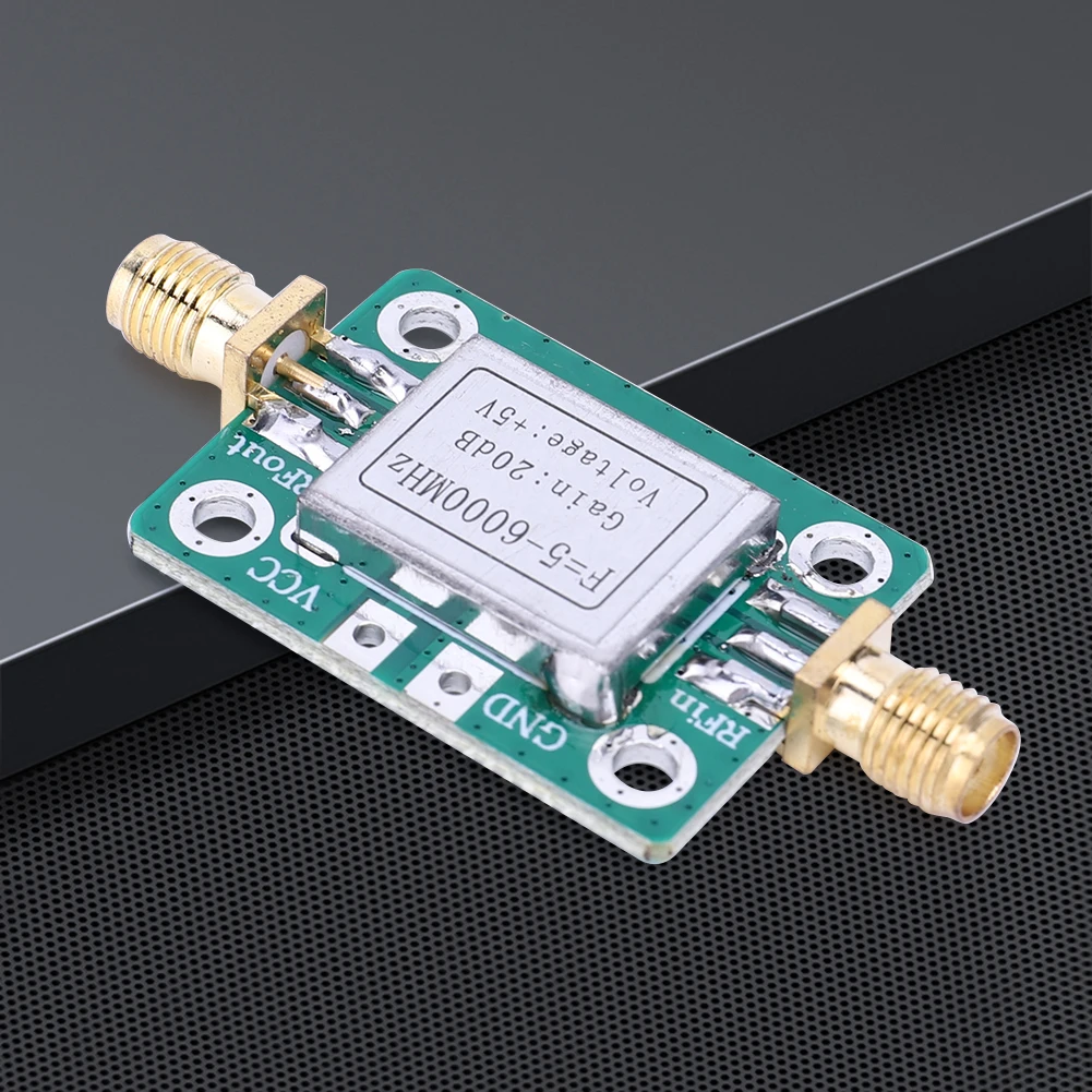 5-6000MHz RF Amplifier Module Gain 20dB Broadband RF Wideband Amplifier VFH UHF SHF Amplifier LNA Board with Shielding Shell