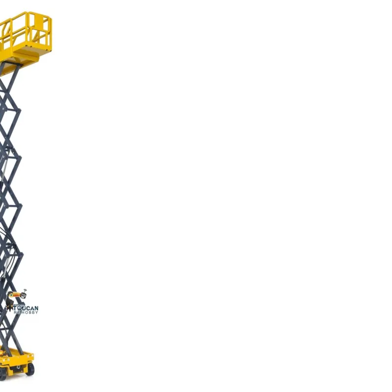 1/14 CUT Metal RC Hydraulic Scissor Lift Platform Self-propelled Warning Light Remote Control Industrial Model Flysky I6S Radio