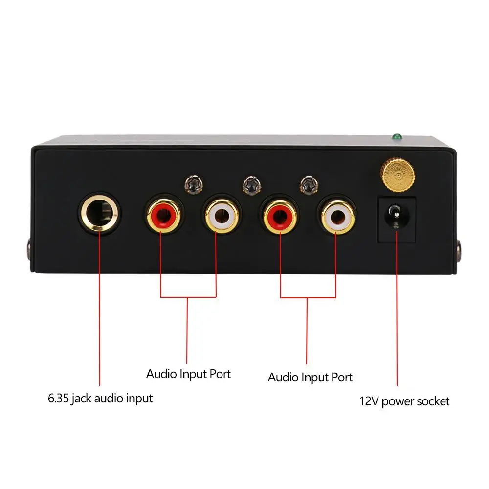 Mini Phonograph Pre Amplifier Stereo Sound Preamp DC 12V for Vinyl Turntable Audio Equipment