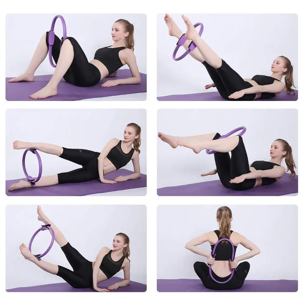 38cm Yoga Fitness Pilates Ring Women Girls Circle Magic Dual Exercise Home Gym Workout Sports Lose Weight Body Resistance 6Color