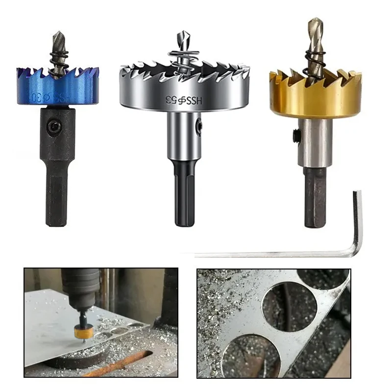 XCAN Drill Bit HSS Hole Saw Cutter 15 20 25 53mm Metal Hole Opener for Stainless Steel Wood Metal Alloy Drilling Tool Cutter 