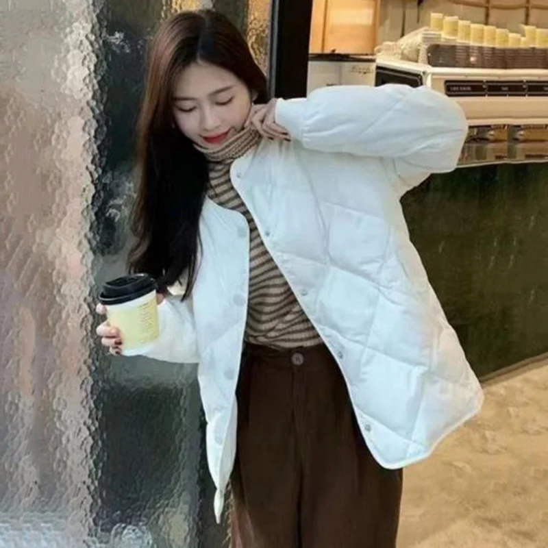 

2023 Winter Outwear Fashion Casual Jackets Solid Tops All-Match Simple Fresh Stylish Warm Women Loose Thicken Coats