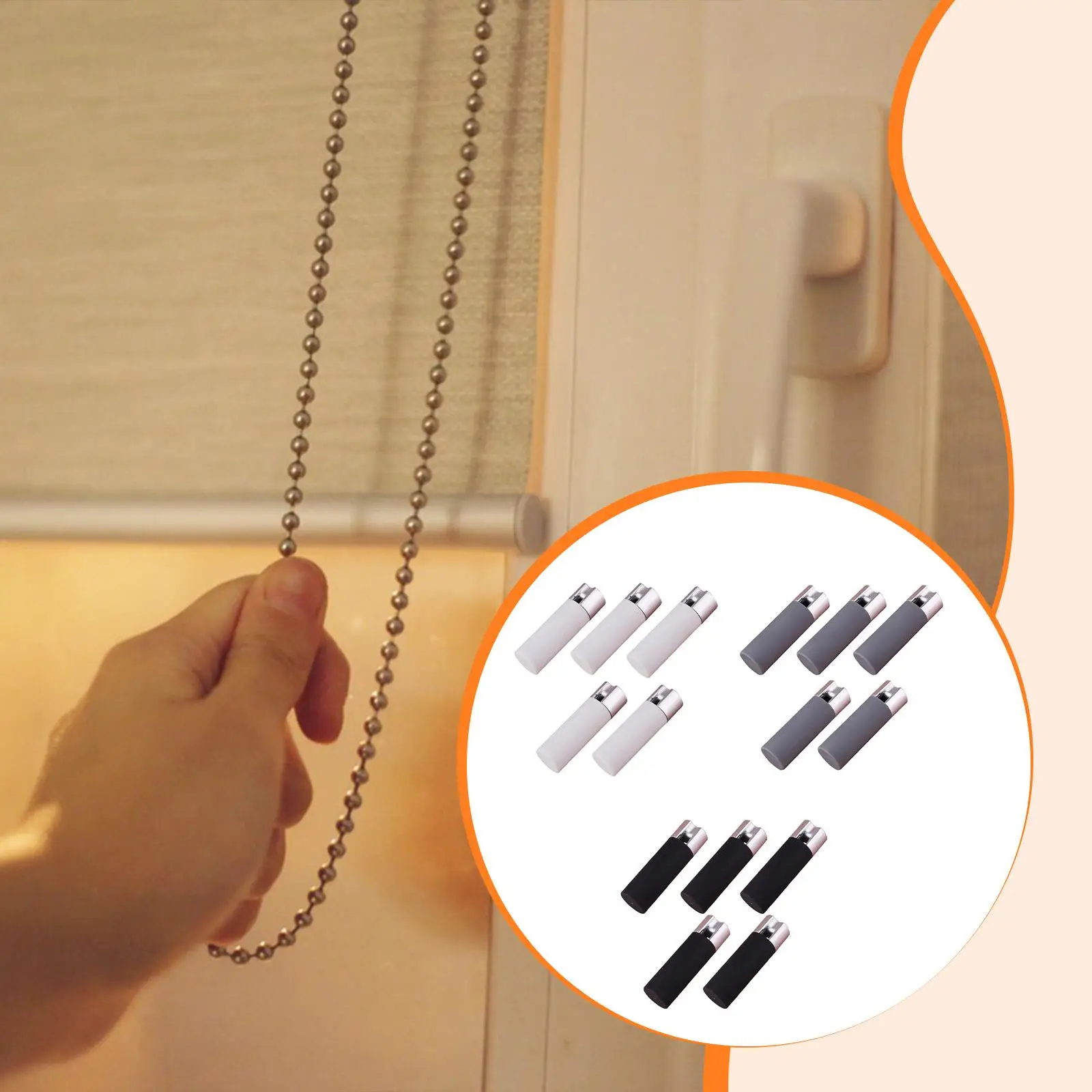 5x ستارة سحب الحبل الأوزان سحب الخرز مقابض أنيقة لحبل نافذة أعمى #3