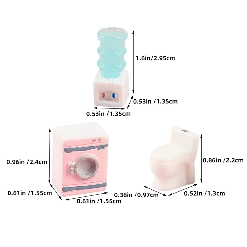 1Set Harz Mini Möbel für Puppenhaus Langlebige Waschmaschine Wc Wasser Brunnen Dekorationen Puppenhaus Liefert