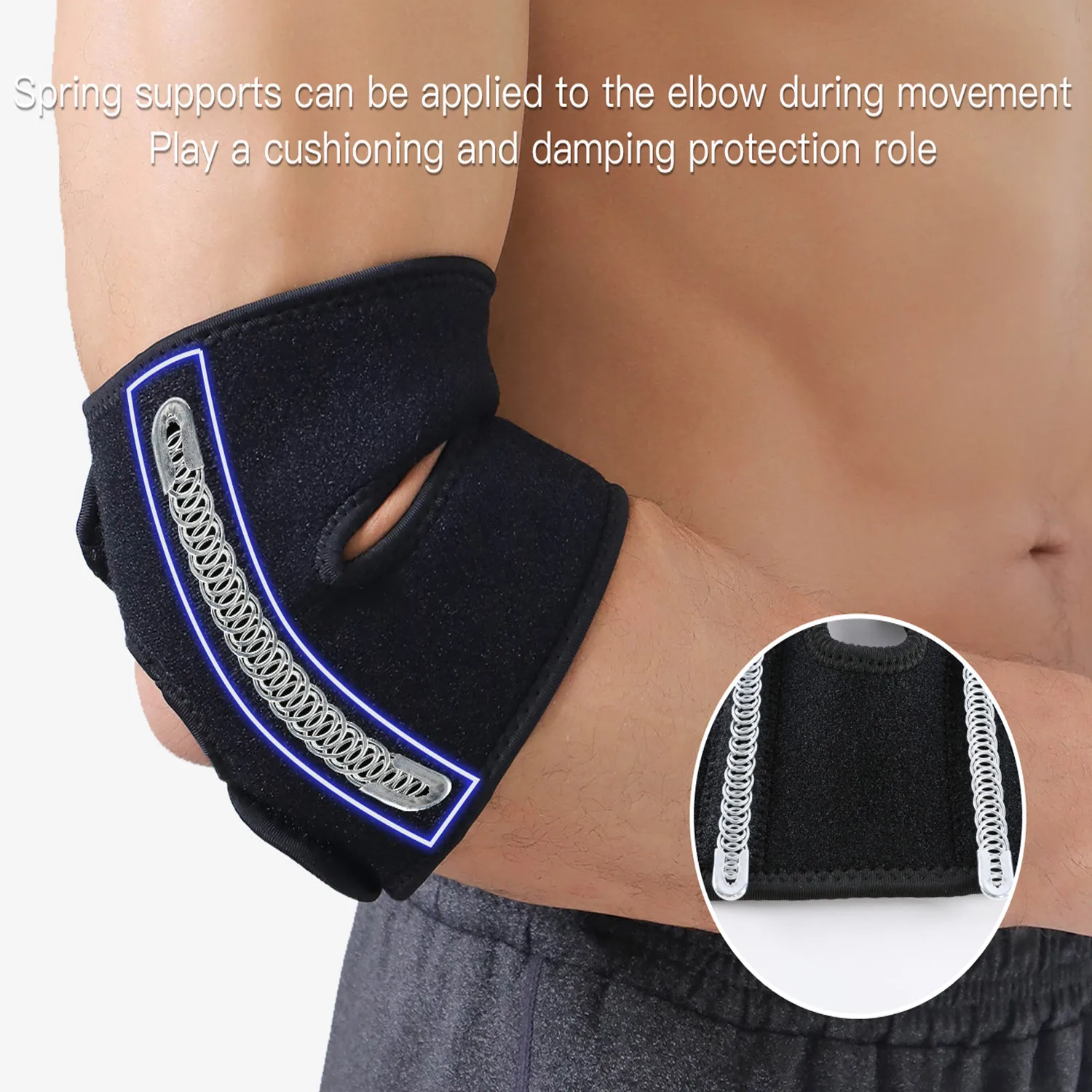 مزدوج الربيع الكوع ضغط كم دعم هدفين مدفئات للذراع التهاب المفاصل ضمادة منصات الذراع الحرس تمتد اكسسوارات للنساء