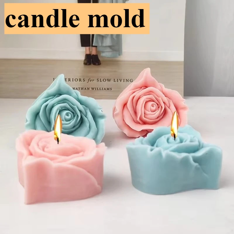 3D Herz Blume Silikon Kerze Form Diy Liebe Blume Seife Gips Handwerk Harz Casting Formen Handgemachte Schokolade Kuchen Backen Werkzeuge