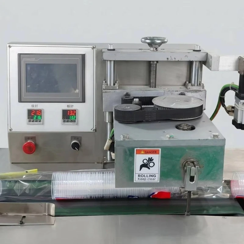 Automatic Plastic Cup Packing Counting Machine Juice Water Coffee Cup Auto Stacking Bagging Sealing High-Speed