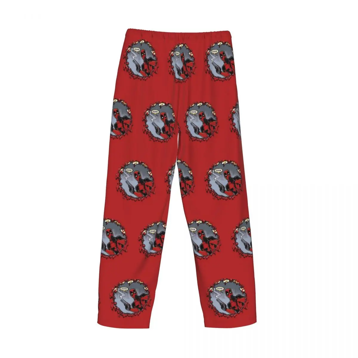 Novedad personalizada para hombres, pantalones de pijama geniales de dibujos animados de Deadpool, animación impresa, nueva ropa de dormir para dormir, pantalones con bolsillos