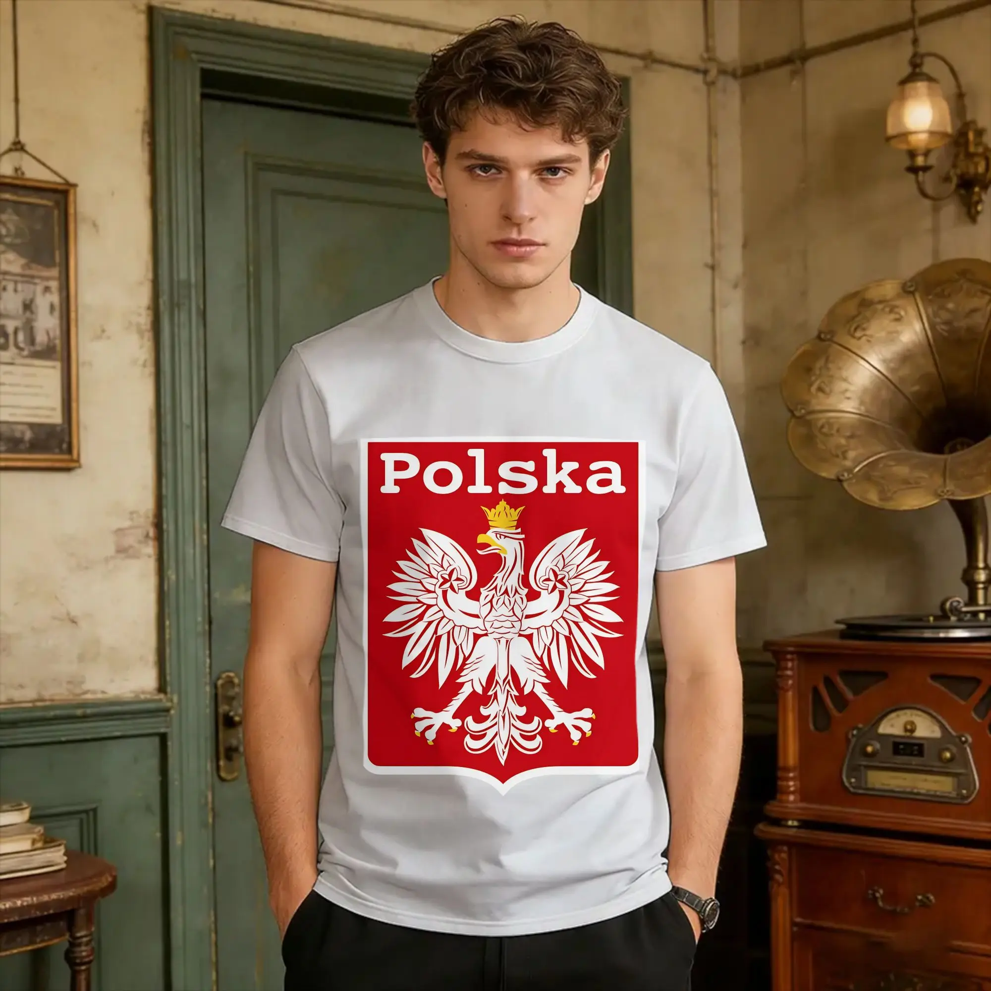 Polska Eagle  Retro Polish Poland Pride  T Shirt Summer Poland Polska Polish   T-Shirts Cotton O Neck Plus Size Top Tees Tshirt