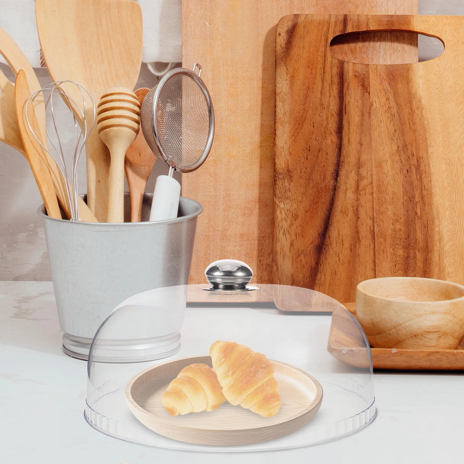 

Food Dust Cover Transparent Cake Lid Stand Cloche Dome Grade Material Clear Dessert