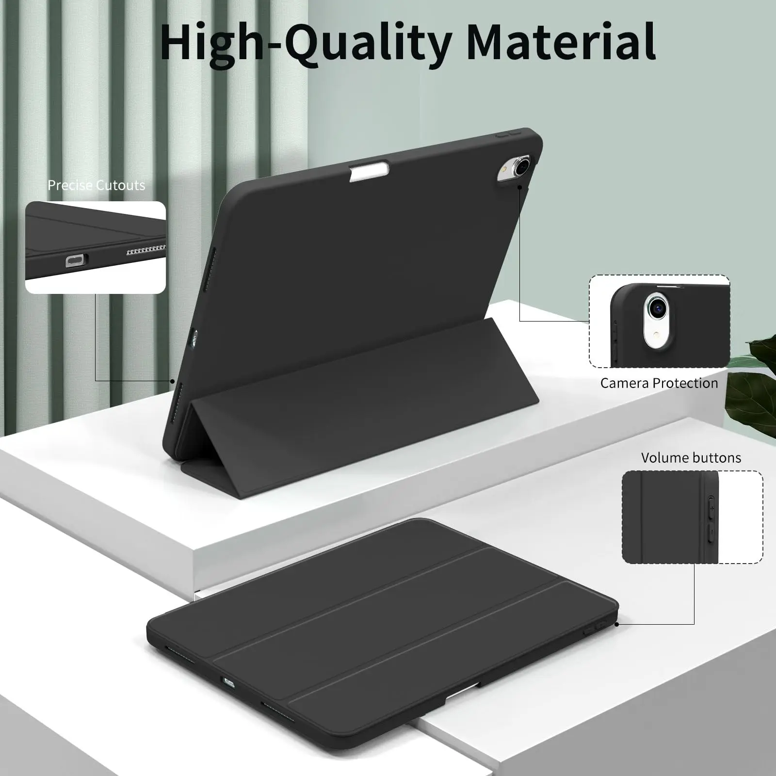 아이패드 에어 프로 10.9 11 12.9 13 11세대 10세대 9세대 8세대용 필통형 플립 스마트 가죽 커버 소프트 실리콘 백 쉘