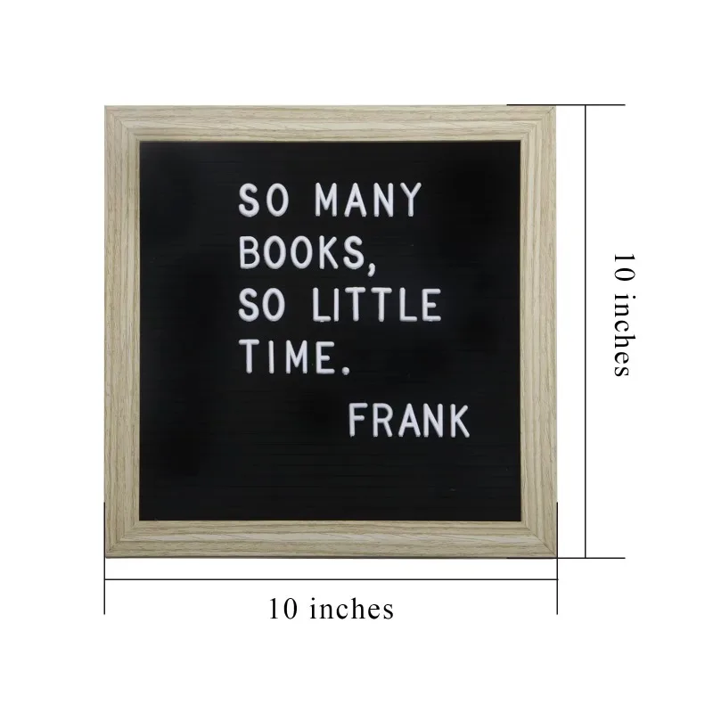 

Letter Board Felt 10x10 inches Changeable Wooden Message Sign Frame Wall Mount Display Stand (Black)