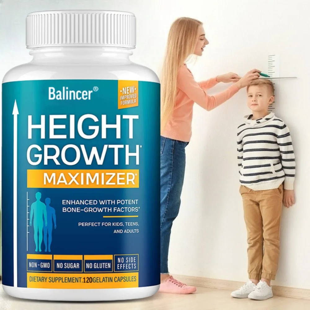 Maximizador Natural del Crecimiento en Altura para Niños, Adolescentes y Adultos - Promueve el Crecimiento Óseo, Ayuda al Crecimiento Natural en Altura