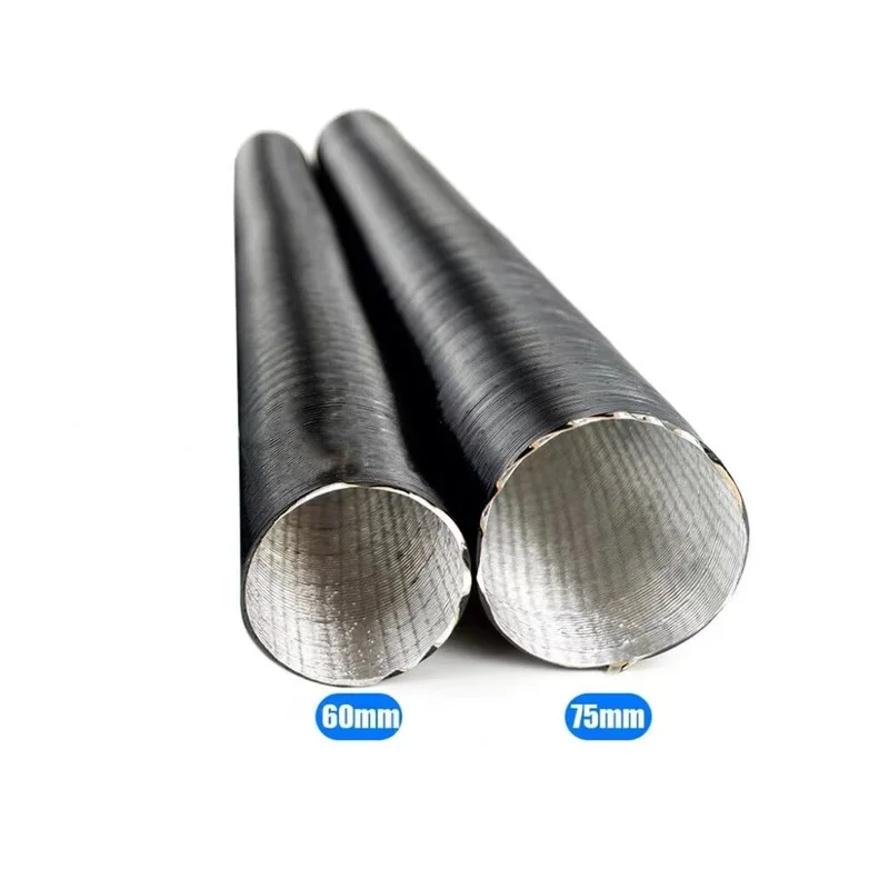 Car Diesel Parking Heater Air Outlet Pipe Heater Aluminum Foil Tube Conditioner Ducting Hose 60mm 75mm