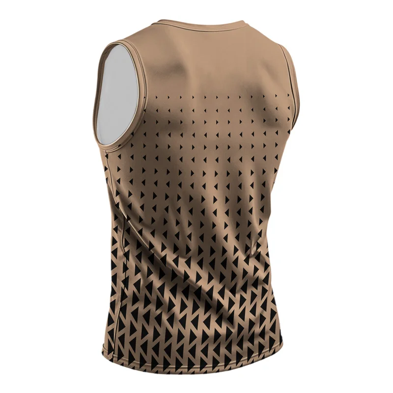 メンズレトロベストストリートファッションラウンドネックノースリーブ Tシャツプリントデイリーアウトドアスポーツフィットネスランニングトップアニマルチェック柄 Comfo