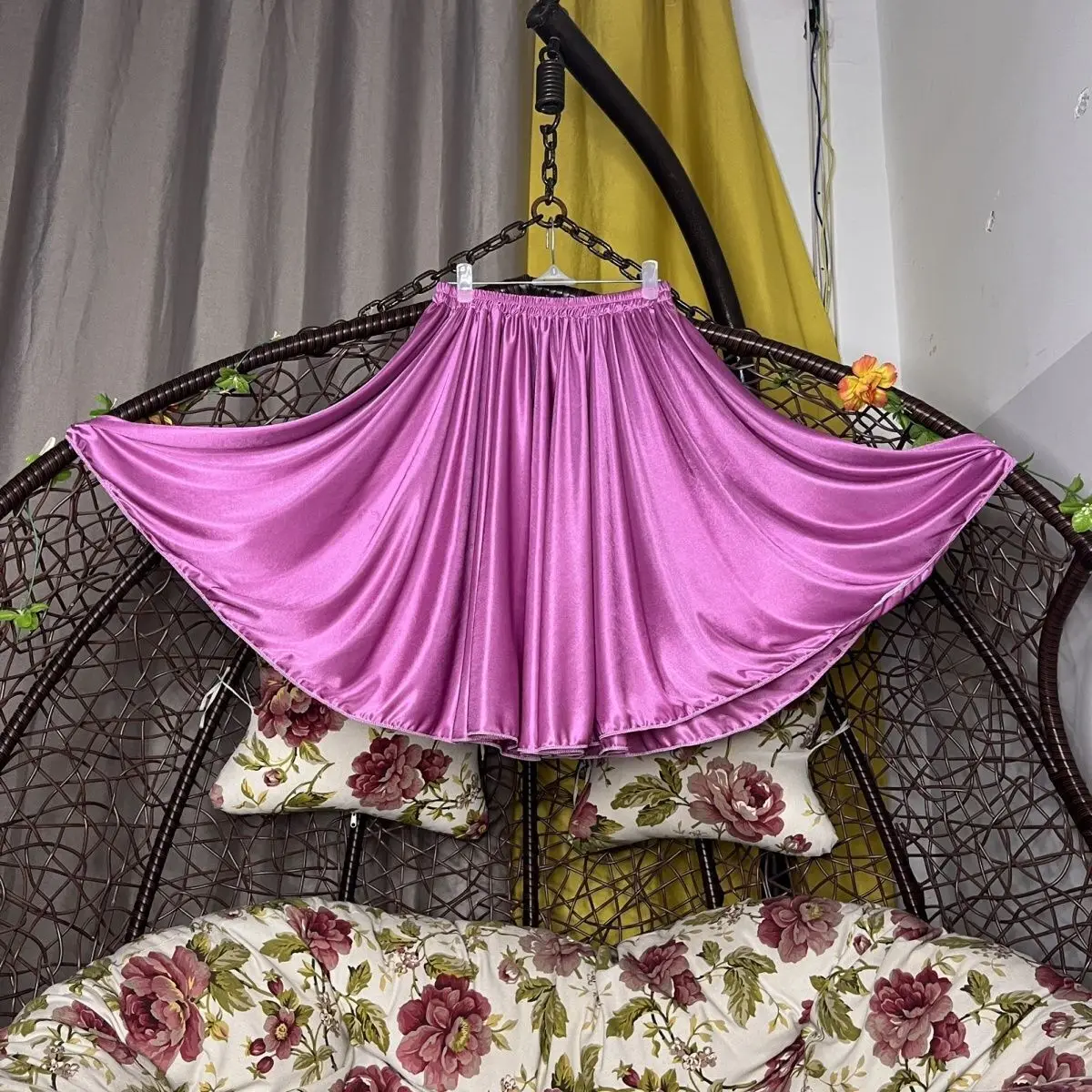 Women Men Glossy Satin Sexy Silky Smooth Short Skirts Plus Size High Waist Sleeping Loose Bottoms Half Skirts