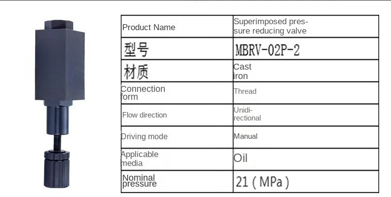 Stacked pressure reducing valve