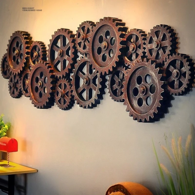 ‌ Steampunk Gear Metal Wall Art ديكور ميكانيكي صناعي ورشة عمل عتيقة تحت عنوان حانة جراج رجل كهف أعمال معدنية مزخرفة ‌