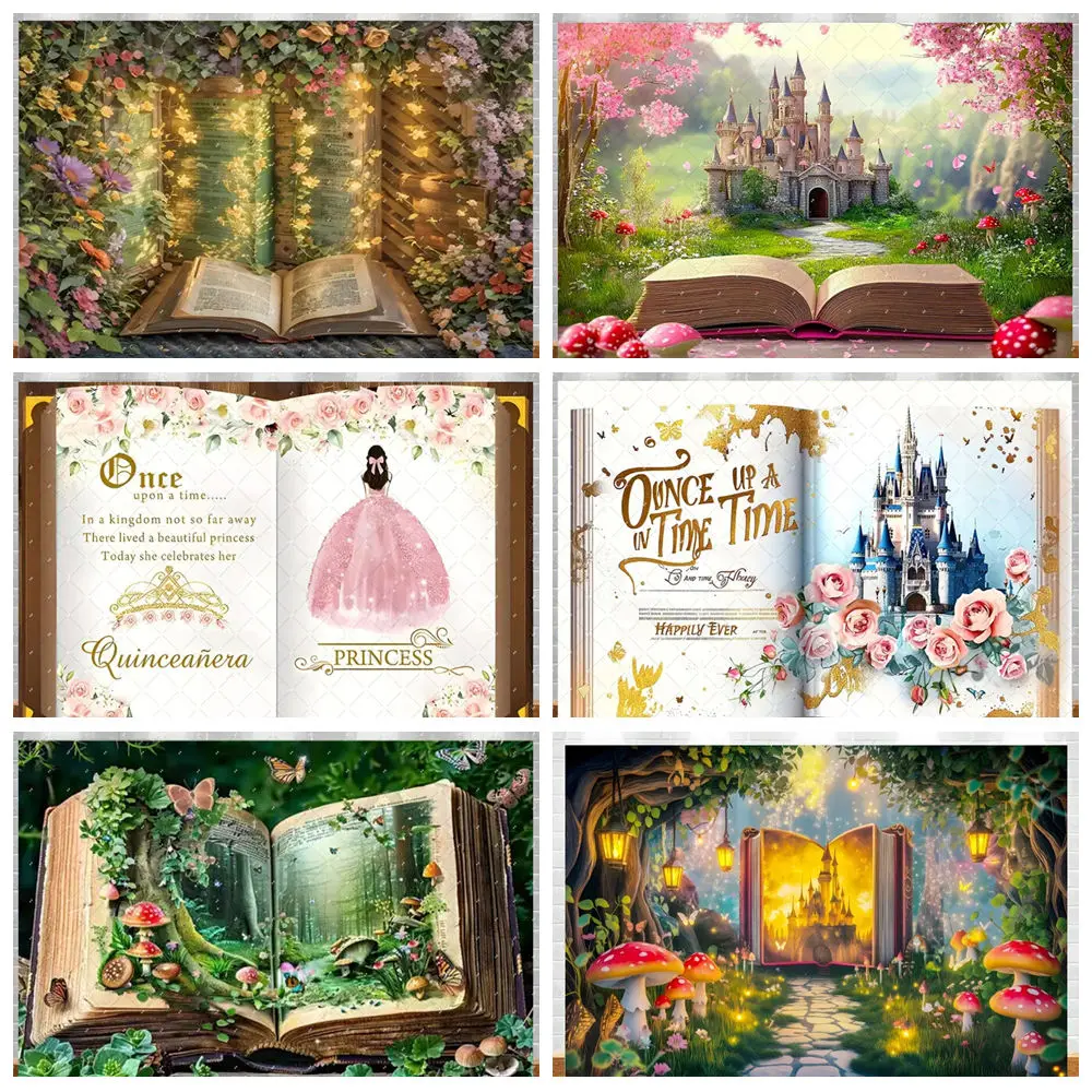 

Fairy Tale Dreamy Natura Forest Wonderland Backdrop Mushroom Baby Birthday Party Photography Background For Photo Studio