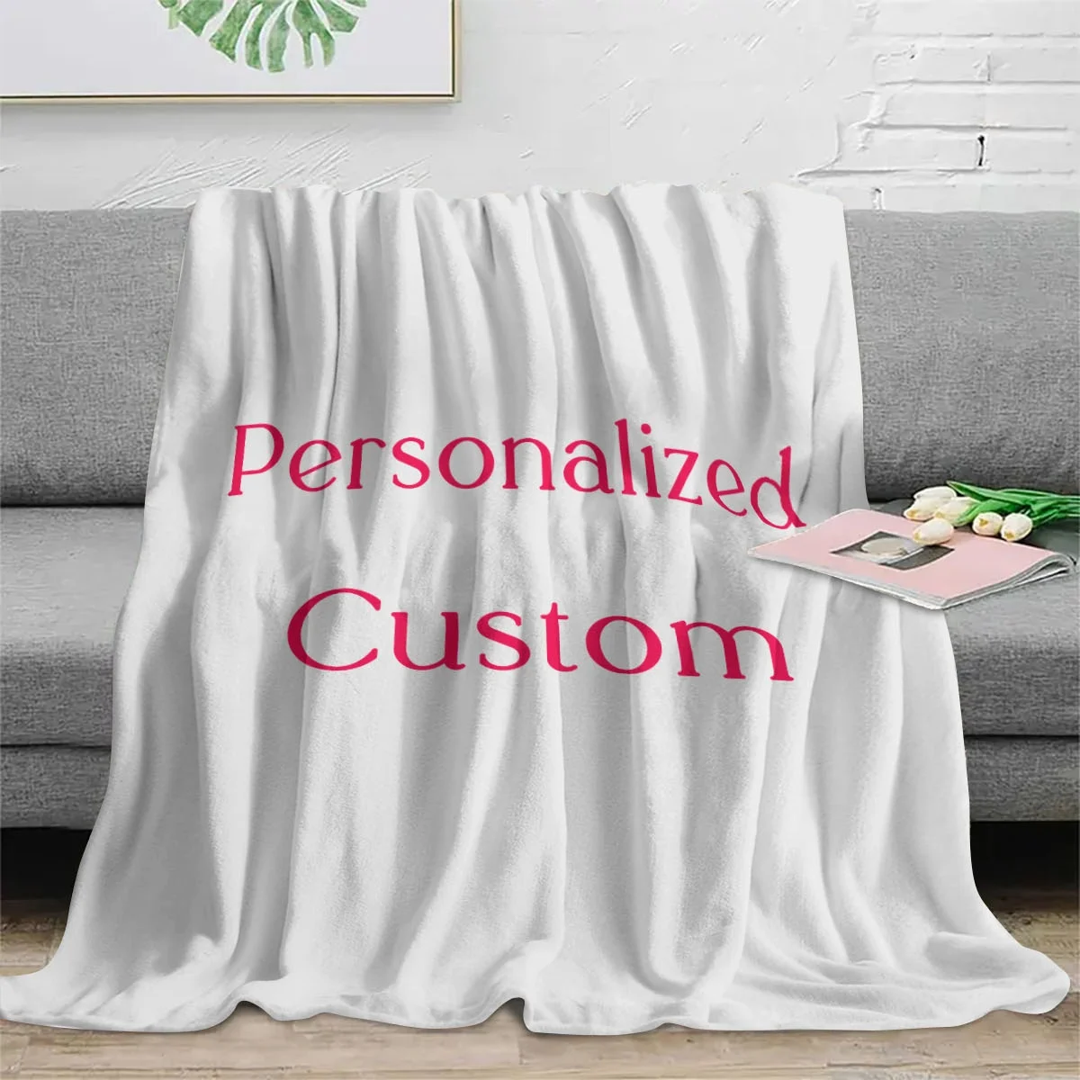 Personalized Custom Blanket with Photo - Unique Gift for Boyfriend Birthday Girls Dogs Guest Celebration Soft Comforter Throw