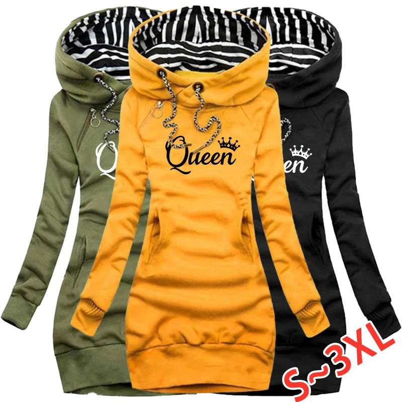

New fashionable women's hooded dress with long sleeves and printed autumn and winter casual slim fit high neck dress